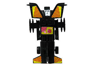 Harrier Jump Jet Black with White Face Robo Tron in Robot Mode