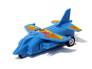 Harrier Jump Jet Blue with White Face Robo Tron in Jet Mode