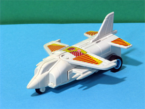 Harrier Jump Jet with Blue Rims Robo Tron Buddy L in White Fighter Plane Mode