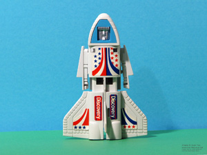 White Space Shuttle with Blue Face Surround Robo Tron Buddy L in Robot Mode