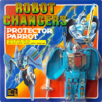 Protector Parrot Robot Changers Light Blue Variant on Card