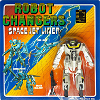 Space Jet Liner Robot Changers on Card