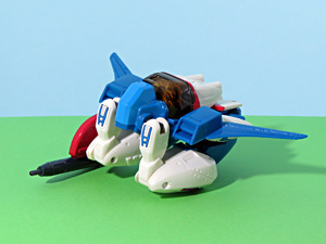 Space Warrior Robo Changers Blue and White in Battle Space Rocket