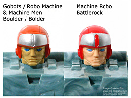 Machine Robo Battlerock and Gobots Bolder Colour Comparison