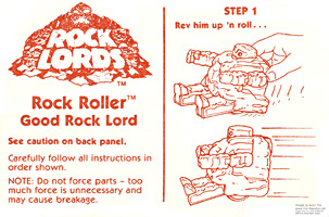 Instructions Sheet for Rock Lords Rock Roller