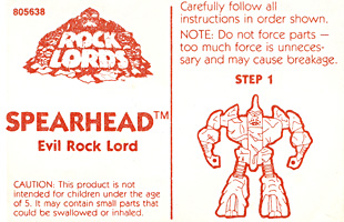 Instructions Sheet for Rock Lords Spearhead