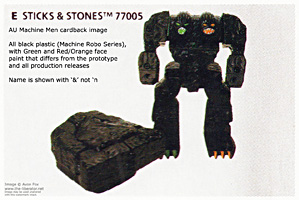 Machine Men Packaging Black with Red and Green Faces Sticks 'n Stones Unproduced Variant