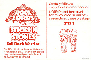 Instructions Sheet for Rock Lords Sticks 'n Stones