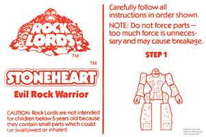 stoneheart rock lords tonka gobots instruction sheet page 1