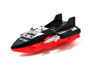 Zybots Red and Black Blackbird in Space Probe / Speed Boat Mode
