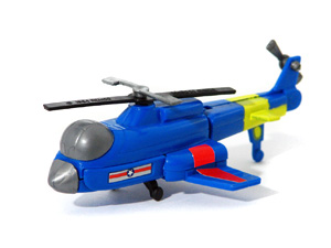 Bibots Chopper Reissue in Blue Helicopter Mode