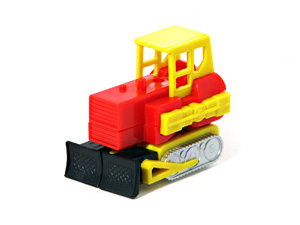 Zybots Earthbreaker with Red Body and Yellow Arms in Bulldozer Mode