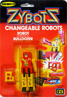 Zybots Earthbreaker with Red Body and Yellow Arms on Red Card