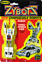 Zybots New Changeable Robots White Fiero on Card