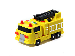 Zybots Flame Fighter in Yellow Fire Engine Mode