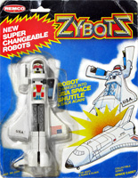 Zybots Super Changeable Robots Space Cadet Shuttle on Blue Card