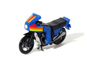 Zybots Street Machine in Blue Motorcycle Mode