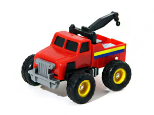 Red Wrecker Bibots Reissue in Tow Truck Mode