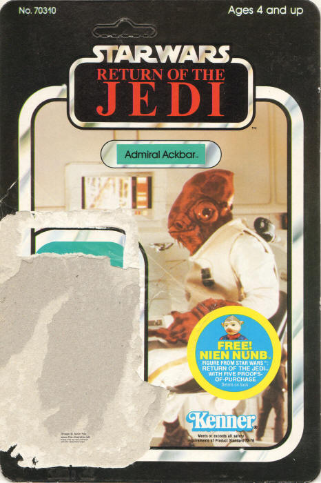 Admiral Ackbar 65 Back Backing Card / Cardback Australian NSW Nien Nunb Offer