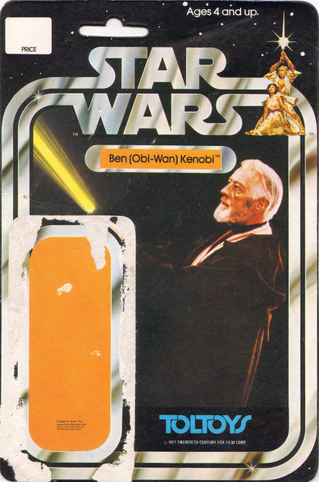 Ben Kenobi 12 Back Toltoys Australian Backing Card / Card Back