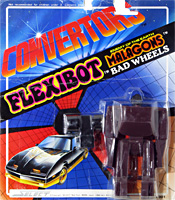 Flexibot Bad Wheels with Brown Body on Carde