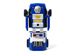 Poilce Card Dashbots Metal Blue and White in Robot Mode