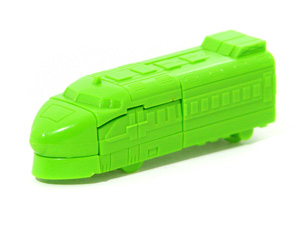 Shinkansen Robo Green Bandai Gachapon Model Kit in Bullet Train Mode