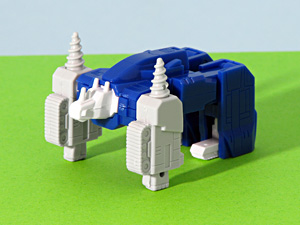 Drill Crusher Machine Robo Shokugan Candy Toy Model Kit in Rhinoceros Form