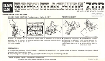 Robo Machine Zod Instructions Sheet