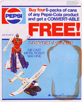 Cardback / Backing Card for Water Walk PEPSI Convert-A-Plane Bootleg