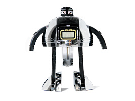 Silver / Chrome LCD Digital Ball Clock Transforming Robot