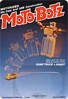 Cardback for blue Dump Truck Moto-Botz on ATICO Distributed Card