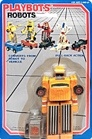 Dump Truck Playbots Orange on Card