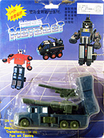 Transformers G1 Onslaught Bootleg on Mega Moto-Bot Card