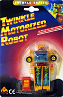 Dump Truck Twinkle Motorized Robot Blue and Orange on Card