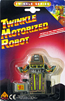 Jeep Twinkle Motorized Robot Green with Gold Wash on Card