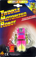 Pick Up Camper Twinkle Motorized Robot White and Pink on Card