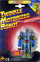 Train Twinkle Motorized Robot Blue with Blue Arms on Card