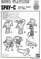 Instructions Sheet for Spay-C Robo Machine Space Shuttle