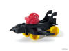 BAT-BOT Switch-A-Robots Black Body Red Head with Yellow Wheels in Bat Space Car Mode