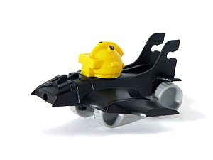 BAT-BOT Switch-A-Robots Black Body Yellow Head with Grey Wheels in Bat Space Car Mode by TOPPS