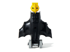 BAT-BOT Switch-A-Robots Black Body Yellow Head with Grey Wheels in Robot Mode by TOPPS