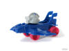 BAT-BOT Switch-A-Robots Blue Body Grey Head with Red Wheels in Bat Space Car Mode