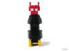 BLAST-BOT Switch-A-Robots Black Body Red Head with Yellow Wheels in Robot Mode