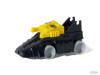 BLAST-BOT Switch-A-Robots Black Body Yellow Head with Grey Wheels in Space Car Mode