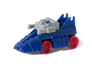 BLAST-BOT Switch-A-Robots Blue Body Grey Head with Red Wheels in Space Car Mode