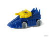 BLAST-BOT Switch-A-Robots Blue Body Yellow Head with Grey Wheels in Space Car Mode