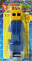 BLAST-BOT Switch-A-Robots Blue Body Yellow Head with Grey Wheels on Card