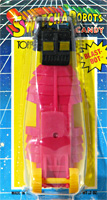 BLAST-BOT Switch-A-Robots Red Body Black Head with Yellow Wheels on Card
