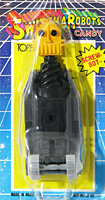 SCREW-BOT Switch-A-Robots Black Body Yellow Head with Grey Wheels on Card